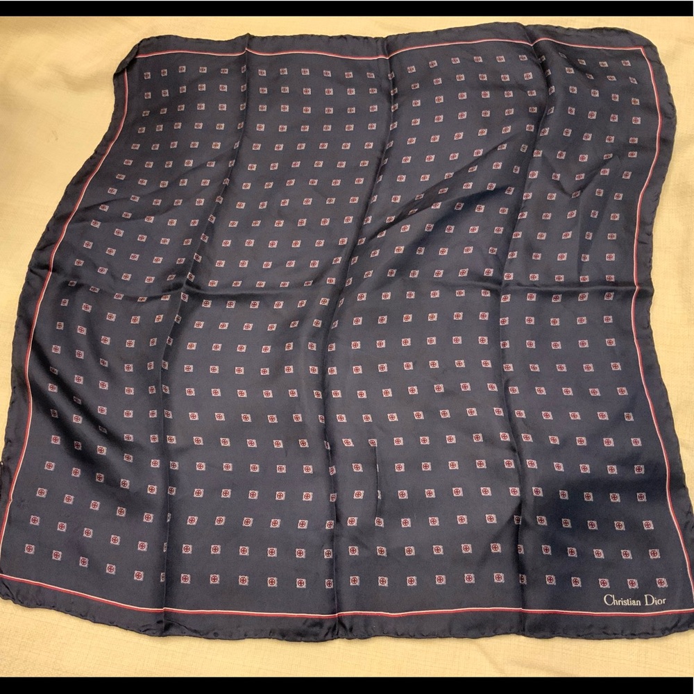 Christian Dior Silk Pocket Square Vintage